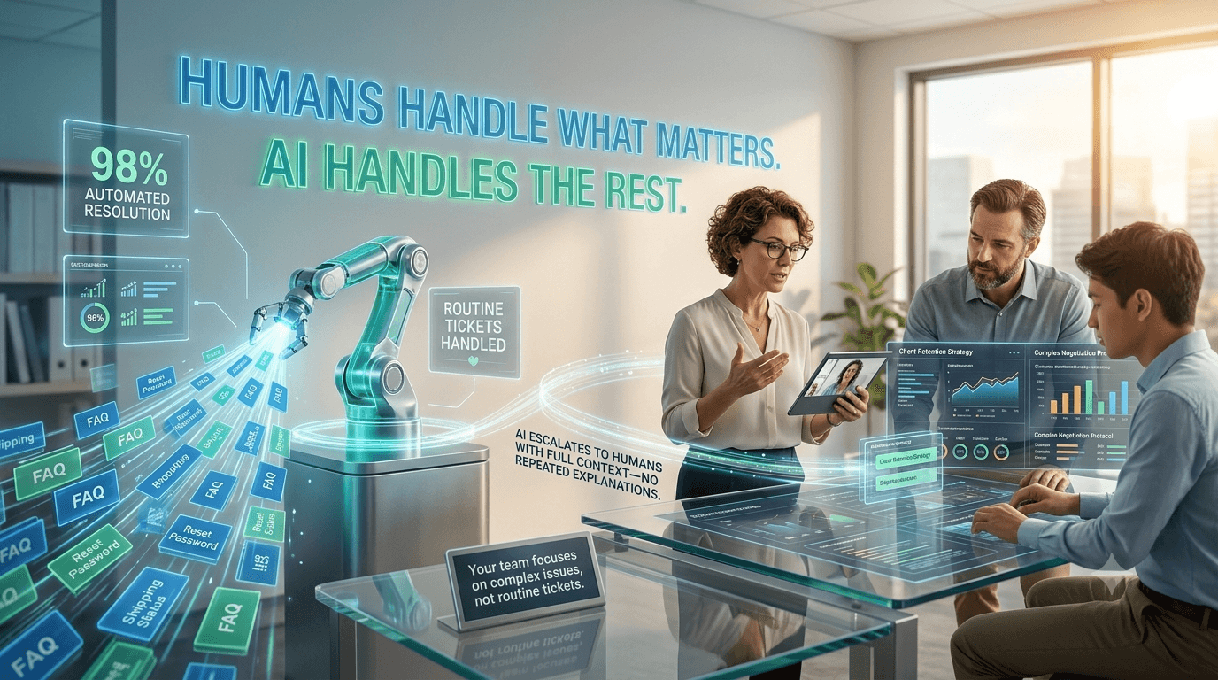 Humans Handle What Matters. AI Handles the Rest.